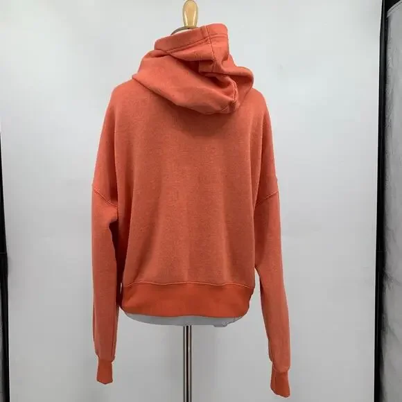 FP Movement Hoodie Womens XS Orange Fleece Lined Believe It Lace Up Free People - Picture 5 of 12